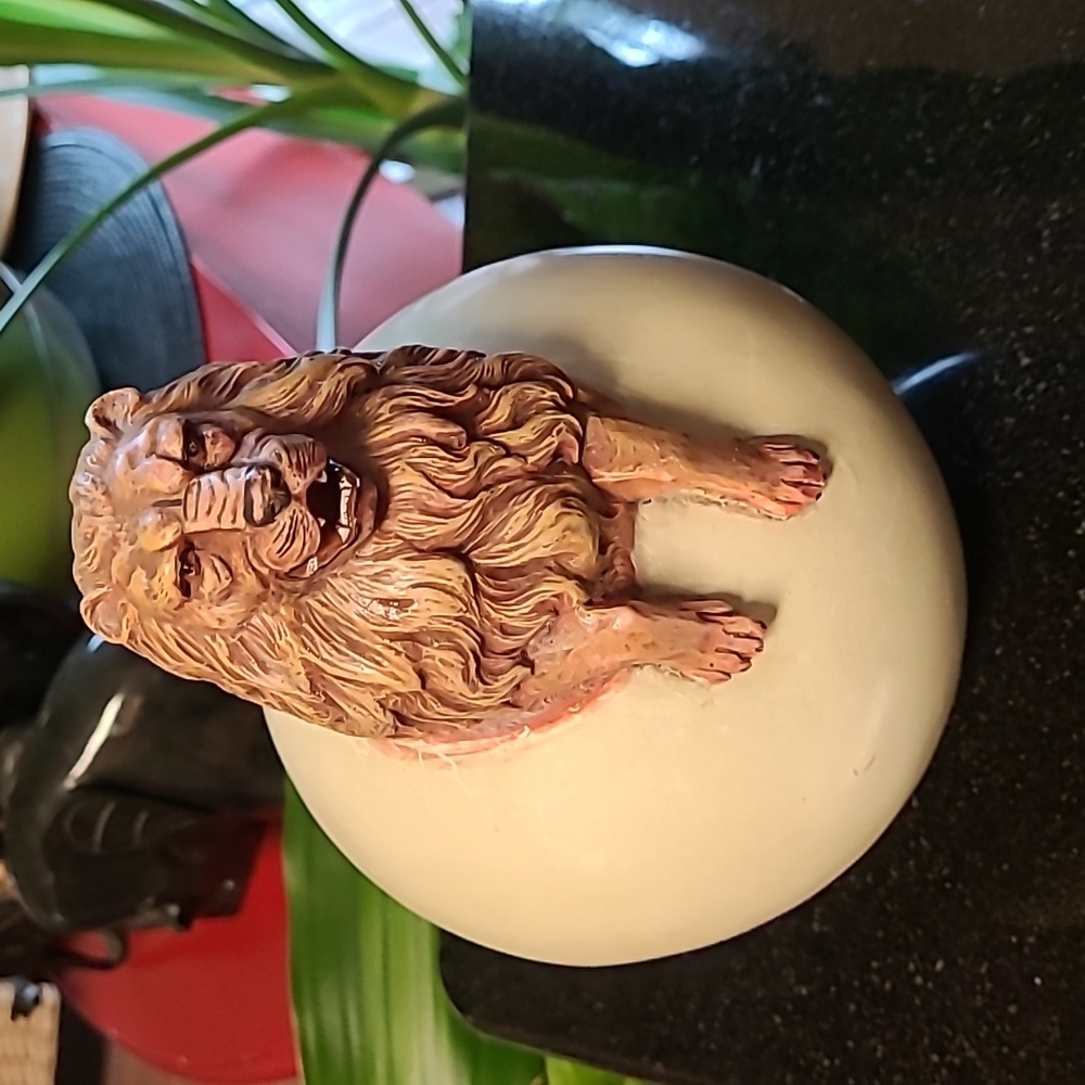 Lion Soapstone Orb